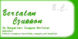 bertalan czuppon business card